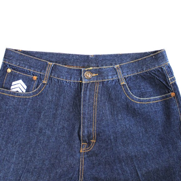 Makaveli Dark Medium Wash Military Inspired Insignia Jeans, Size 40/32 - Picture 8 of 11